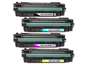 HP 650A Compatible Cartridges CE270/1/2/3 Value Pack
